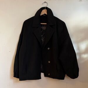 RAFAEL Black Pea Coat for Men